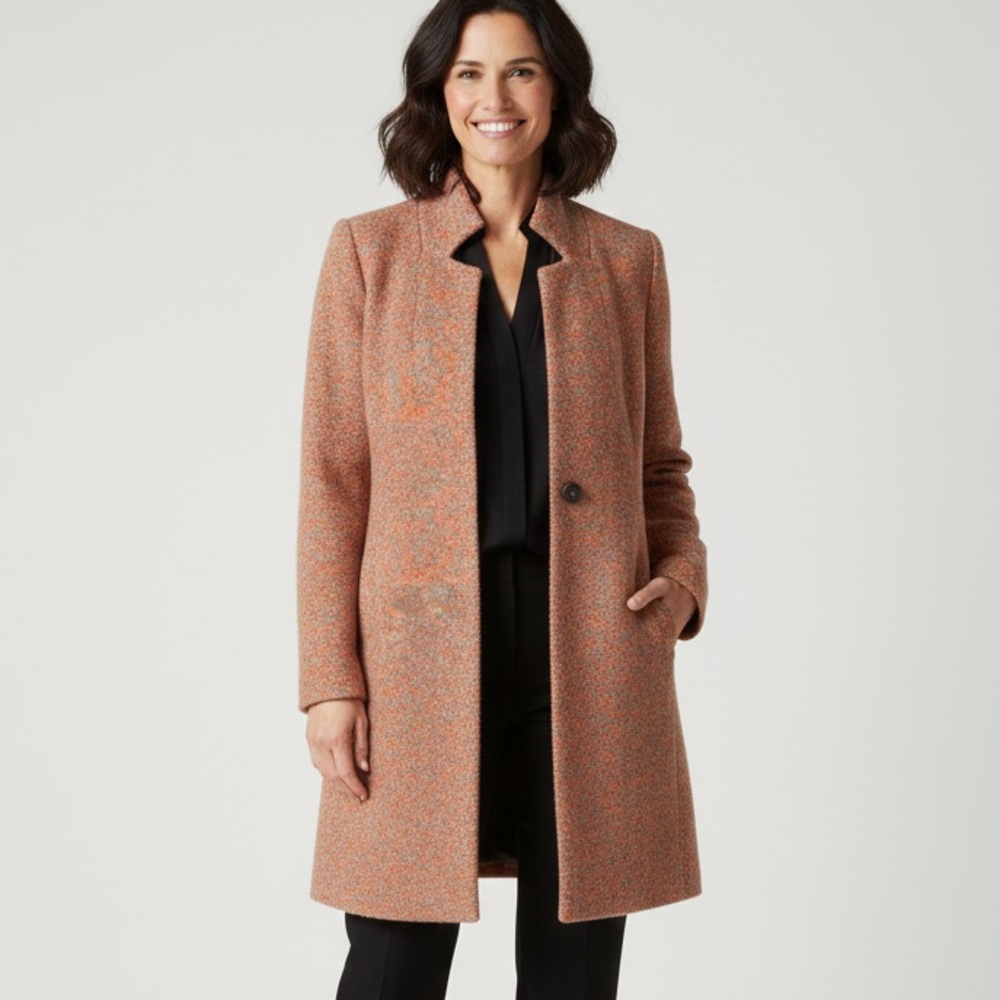 Aida‎ Cardigan Pockets Collared Wool Blend Sweater
